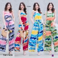 ราคา TW17439 Set 2 ชิ้น เสื้อแขนกุด มัดย้อม กางเกงขายาว ผูกโบว์เอว (17155516800)