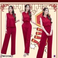 ราคา TW13154 set 3 ชิ้น เสื้อคอจีนกระดุมจีน กางเกงขายาว เข็มขัด (16591825577)