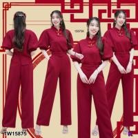 ราคา TW15875 Set 3 ชิ้น เสื้อคอจีน กางเกงขายาว เข็มขัด (16391832882)