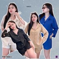 ราคา TW19883 เซต 2 ชิ้น เสื้อเชิ้ตแขนยาว มาพร้อมกางเกงขาสั้นเข้าชุด (15169429584)