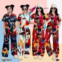 ราคา TW15031 Set 2 ชิ้น เสื้อเชิ้ตลายดอกไม้ กางเกงขายาวเข้าเซต (9803460003)