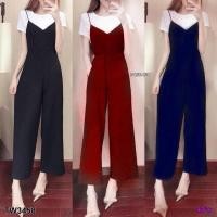 ราคา TW3458 เสื้อยืดแขนสั้น กับเอี๊ยมจั้มสูทสายเดี่ยว (9509565928)