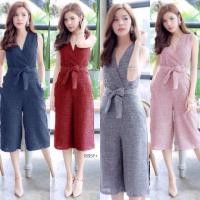 ราคา TW1895 Jumpsuit ทรง 5 ส่วน คอวีไขว้ (7530219618)