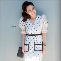 ราคา TW11290 เดรสคอวีแขนตุ๊กตาจุดเหลี่ยม เมย์เฟื่อง (7463927424)