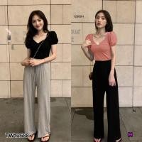 ราคา Set 2 ชิ้น เสื้อคอเหลี่ยมแขนสั้น กางเกงขายาว TW12688 (7336720122)