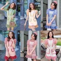ราคา TW13714 เดรสแขนพองแต่งระบาย (7255560214)
