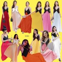 ราคา TW12336 เดรสสายเดี่ยวกระโปรงอัดพลีท (6541050031)