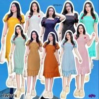ราคา TW9774 เดรสคอเหลี่ยมแขนตุ๊กตา (5134625500)