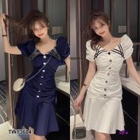 ราคา TW13604 เดรสจีบตัวชายระบาย (4750580900)