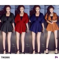 ราคา TW2995 จั้มขาบาน เกาะอก TW2995 wide leg jumper chest island (4643783649)