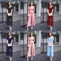 ราคา TW6714 จั้มสูท ขายาวแขนจับจีบ ทรงป้ายด้านหน้า (4537859501)