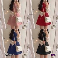 ราคา TW13873 เดรสคอระบายแขนชีฟอง (4258985848)