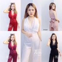 ราคา TW10722 จั้มสูทขายาวอกแต่งลูกไม้ผูกเอว (3335357346)