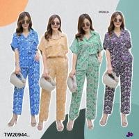 ราคา TW20944 เซท สาวอวบ เสื้อเชิ้ตไหล่ล้ำ กางเกงขายาว (27758198965)
