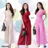 ราคา TW22508 10Dee Jump suit จั้มสูทแขนกุด ขายาว สีพื้น (26337458104)