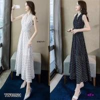 ราคา TW10921 แม็กซี่เดรสชีฟองลายจุด (9399656214)