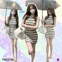 ราคา TW22756 เดรสสั้น ไหมพรมยืด เข้ารูป ทอลายหยักสวย ๆ (44501045650)