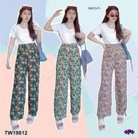 ราคา TW19812 Set 2 ชิ้น เสื้อยืด กางเกงขากระบอกยาว ลายสับปะรด (25022797901)