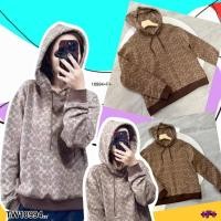 ราคา TW18994 เสื้อฮูทแขนยาว แขนยาว ผ้าเกล็ดปลา สกรีนลาย (22782343016)