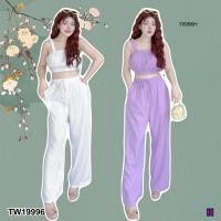 ราคา TW19996 Set เสื้อครอป กางเกงขายาว (5549040018)