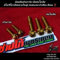 ราคา น๊อตยึดสวิงอาร์ม ยึดท่อไอเสียมีโอ ฟีโน่ ปีท่ออามใหญ่ สแตนเลส หัวเฟือง สีทอง (21717750200)