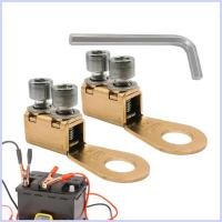 ราคา แบตเตอรี่ Terminal Distribution Block โพสต์ขั้ว 2 ชิ้น Power จําหน่าย Car Power Clamp พร้อมหกเหลี่ยม saercbth (46451074831)