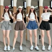 ราคา พร้อมส่ง กางเกงขาสั้นผ้าสโนว์ เอว ปลายขาแต่งลูกไม้ งานป้าย งานกระแส (27407164143)