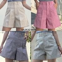 ราคา พร้อมส่ง กางเกงขาสั้นเอวสูงทรงวินเทจ ขากว้างใส่แล้วดูเพรียวขึ้น (27805386025)