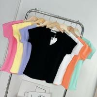 ราคา 103 104 Deezyy เสื้อยืดแขนสั้นคอวีซับ2ชั้น ผ้าCotton supersofeมูจิ (24057116481)