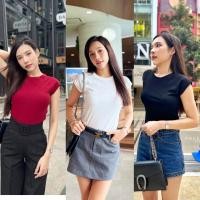 ราคา T09เสื้อแขนเต่อ คอกลม ผ้าคัตตอลร่องละเอียด งานป้าย TOPSTOH (22181485845)