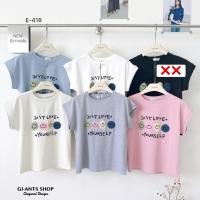 ราคา GI ANTS GI 340 เสื้อคอกลมไหล่ล้ำซกแขน สกรีนปักยิ้ม ผ้าcotton (58150802133)