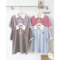 ราคา GI ANTS GI 405 เสื้อคอปกทรงOversize ปักหมี เนื้อผ้าริ้วcotton รอบอก 42 ยืดได้46 (27738648665)