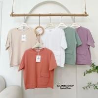 ราคา GI ANTS GI 402 เสื้อยืด ผ้ายูนิโคล สีพื้นแต่งกระเป๋า งานนำเข้าป้าย GI ANTS (27577456822)