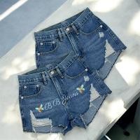 ราคา BB Jeans พร้อมส่ง S 3XL กางเกงยีนส์ขาสั้นเอวสูง ผ้าไม่ยืด ขาดริ้วใหญ่ งานกระแสยีนส์ BB (26830051106)