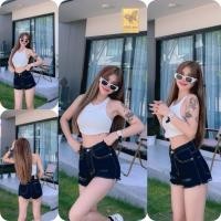 ราคา กางเกงยีนส์แต่งขาดเอวสูง BB jeans บีบียีนส์ 5 สี ไซส์ S 3XL ขายดี งานกระแส (26242583792)