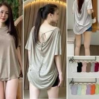 ราคา เสื้อคอปาดหลังถ่วงแขนสั้น AT815 ผ้าสล๊าฟนำเข้าเกรดพรีเมี่ยม ป้ายTOPSHOP (27585108340)
