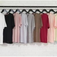 ราคา เสื้อยืด ขอบใหญ่ ผ้าสลาฟ คอวีและคอกลม ใส่สบาย ป้าย TOPSHOP (23143243212)