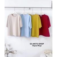 ราคา GI ANTS GI 475 เสื้อยืดคอกลมผ่าข้าง ทรง Oversize ไหล่ตก ผ้าcottonนาโน (42518667061)