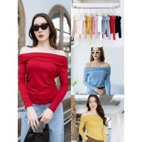 ราคา GI ANTS 703 เสื้อคอปาดแขนยาว เนื้อผ้าsoft cotton เกาหลี ทรงดีสุดๆ (42455490639)
