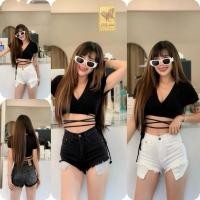 ราคา BB กางเกงยีนส์ ขาสั้นเอวสูง ผ้ายืดนิ่ม ทรงหน้าสั้นหลังยาวแบบกระเป๋า แลบ (29829448842)