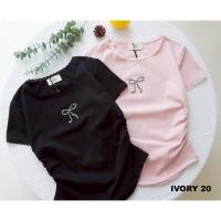ราคา VV226 VV884 IVORY งานเสื้อยืดแฟชั่นแขนสั้น ปักโบว์เพชร น่ารัก หยุมข้าง (28091709629)