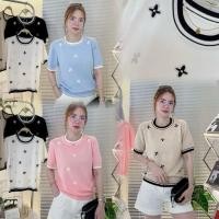 ราคา D007 เสื้อไหมพรม แต่งดอกไม้ ปักเพชรและปักมุก (27419543536)