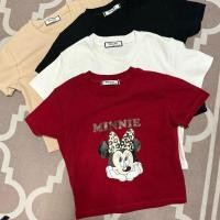 ราคา เสื้อยืดทรงครอป สกรีนมิกกี้เมาส์สุดน่ารัก ผ้ายูนิโคล่า (26075699790)