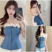 ราคา เกาะอกยีนส์แบบบางสม็อคหลัง L3 เข้ากับทุกการแต่งกาย แฟชั่นฤดูร้อน สไตล์ใหม่ ฝ้าย (25329520393)