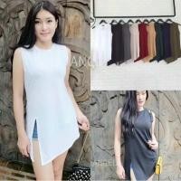 ราคา เสื้อแขนกุดตัวยาว T12 ชายเฉียง ผ้าสลาฟ งานป้าย TOPSHOP (23090068485)