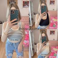 ราคา พร้อมส่ง เสื้อกล้ามครอป G77 favoriteน้องลิซ่าใส่ทุกสี ไหมพรมทอซิกเนเจอร์ซีลีนช่วงเอว ทรงจั้มเอว (23089125910)