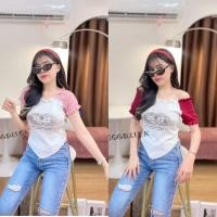 ราคา เสื้อไหมพรม G91 รุ่น คู่รัก เป็นเสื้อทรงแขนสั้น จะใส่แบบปาดไหล่ก็ได้นะ (20386290700)