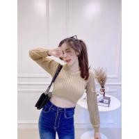 ราคา เสื้อครอปไหมพรม ทรงคอกลม แขนยาว เป็นผ้าร่อง (18485736799)