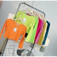 ราคา 034ก Deezyy เสื้อครอปแขนยาวคอปาด ไซส์2 ผ้าCotton supersofeมูจิ (29724257971)