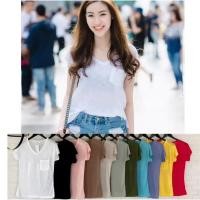 ราคา A13 เสื้อคอวี กระเป๋า ผ้าลายสลาฟป้าย ANGEL พร้อมส่ง (23658423346)